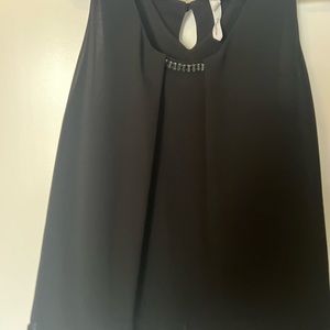 Black sleeveless blouse